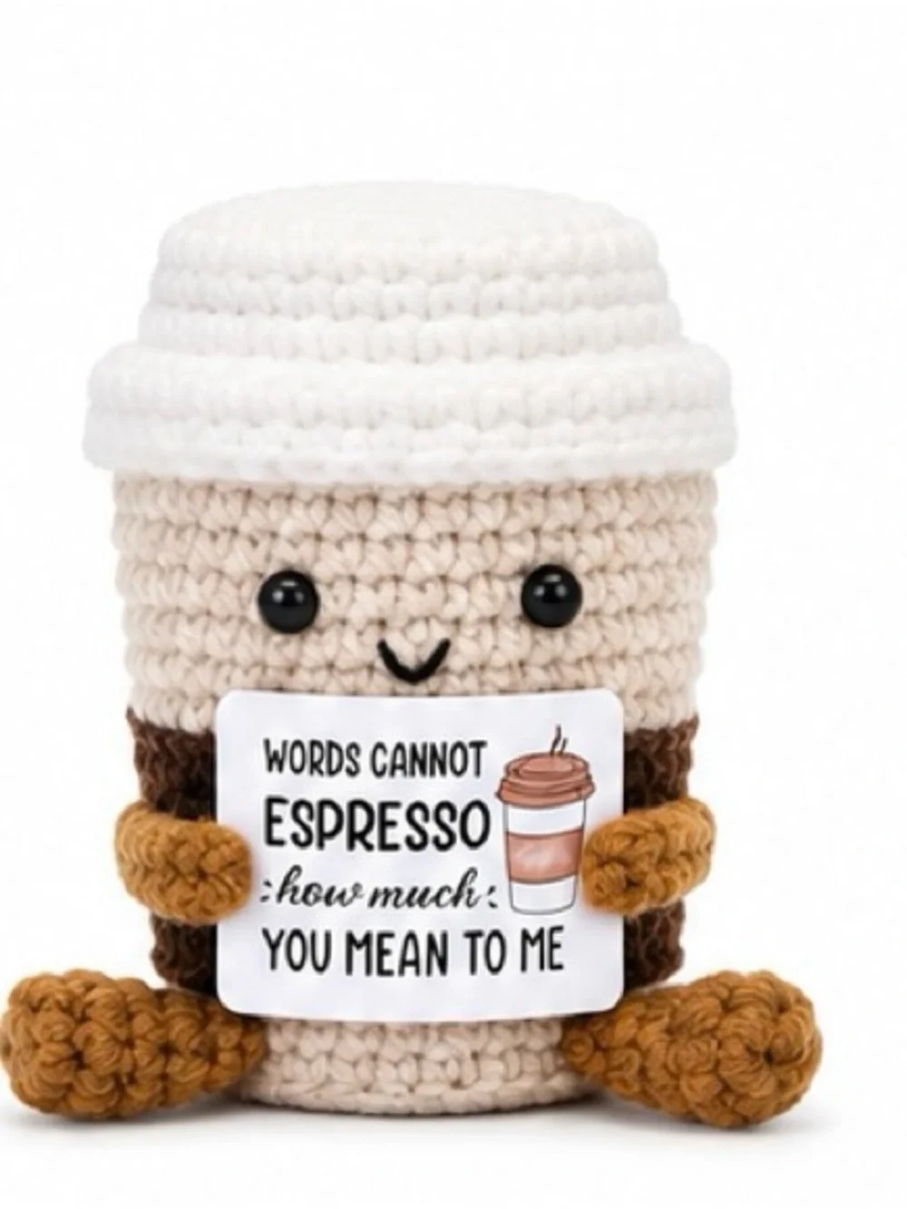 Charm Tory Toro Handmade Positive Crochet Coffee Cup Keychain ☕️👜